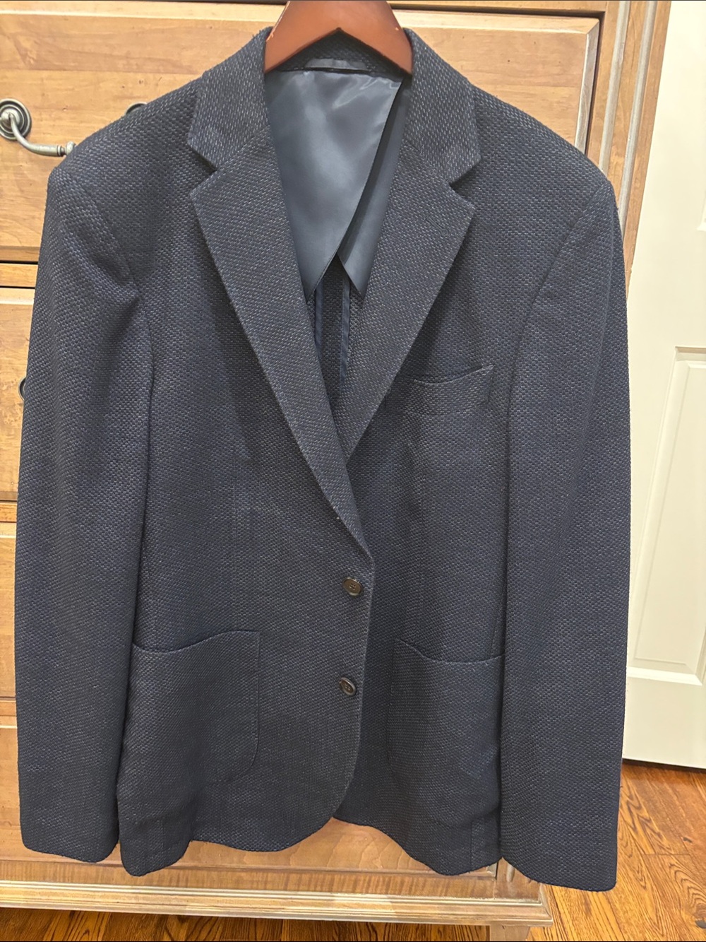 Rodd& Gunn Size L Men's Navy Textured Two-Button Blazer